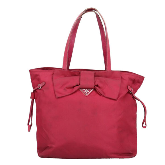 Prada Tote Bag Nylon Pink Gold Auth #155974P18B - Picture 13 of 15